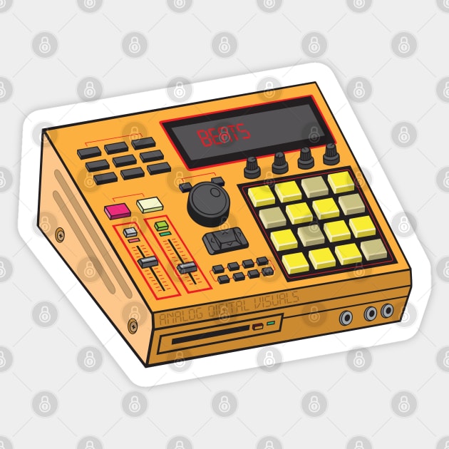 Beat Maker (Yellow Orange + Ship Gray Colorway) Analog / Music Sticker by Analog Digital Visuals